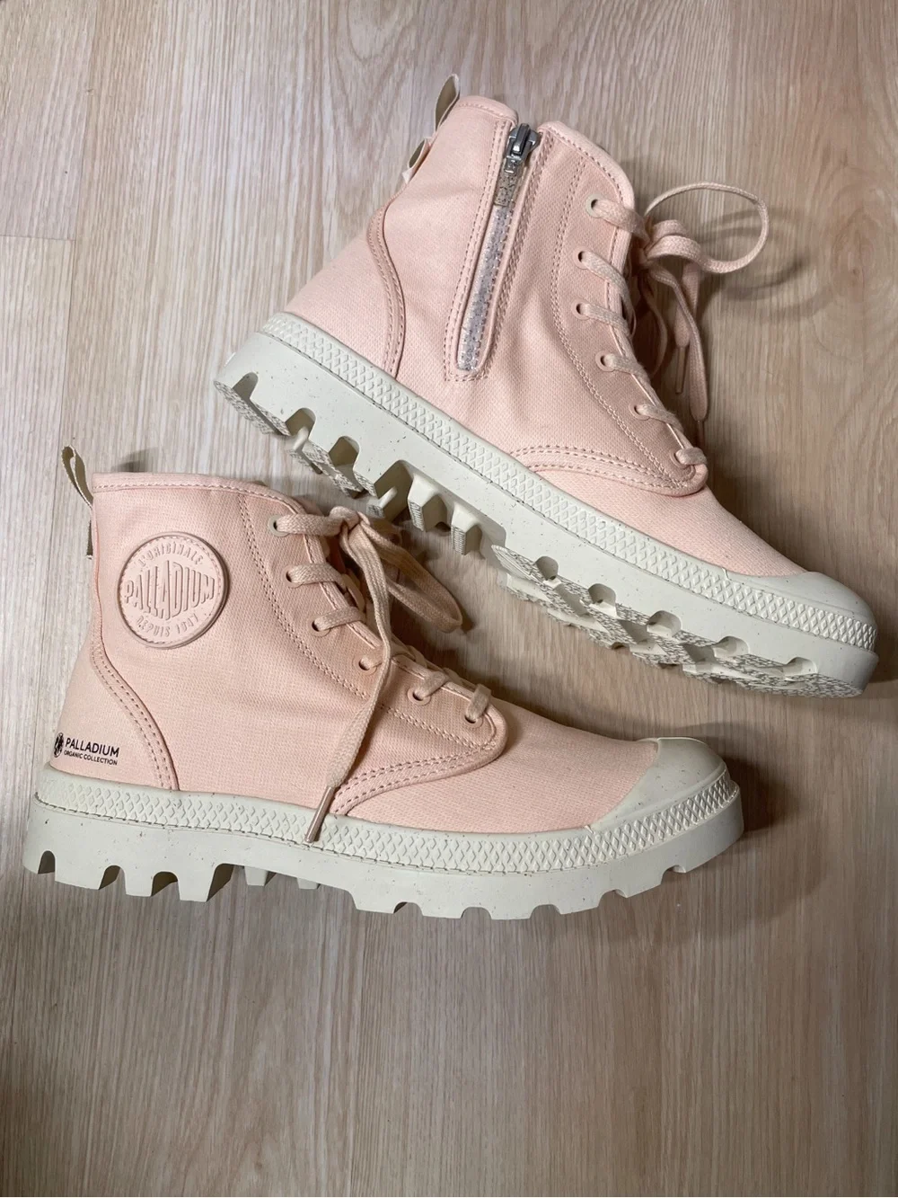 Palladium Pampa Hi Zip Organic Boots (Peaskin/Blush Pink) - Picture 8 of 11